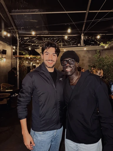 Portrait with a friend at an evening event