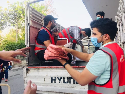 Volunteering with a food donation team