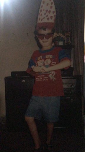 Childhood photograph in sunglasses