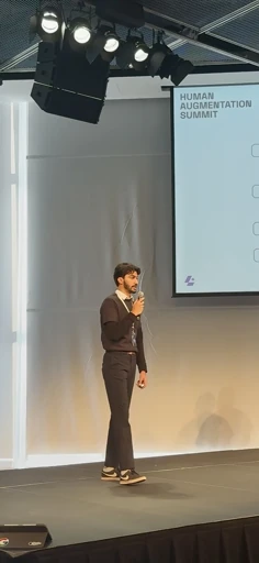 Speaking on a stage