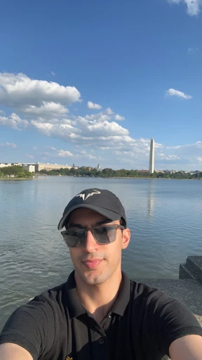 Selfie beside a lake