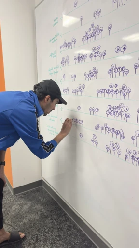 Sketching ideas on a whiteboard