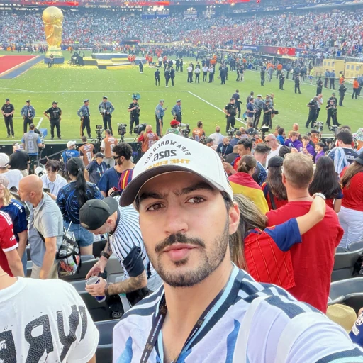 Portrait in the stands at a football stadium