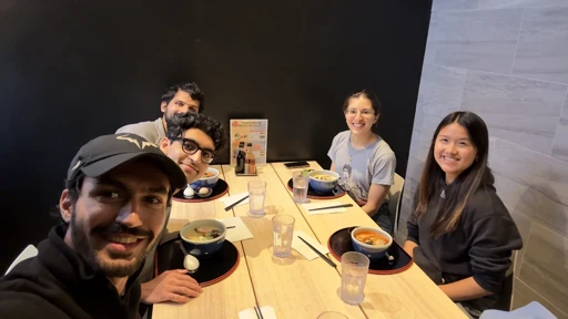 Sharing dinner with friends