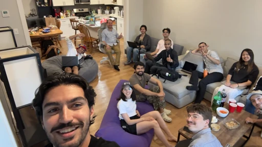 Friends gathered at home