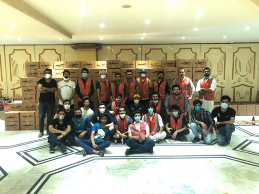 Group portrait at a community gathering