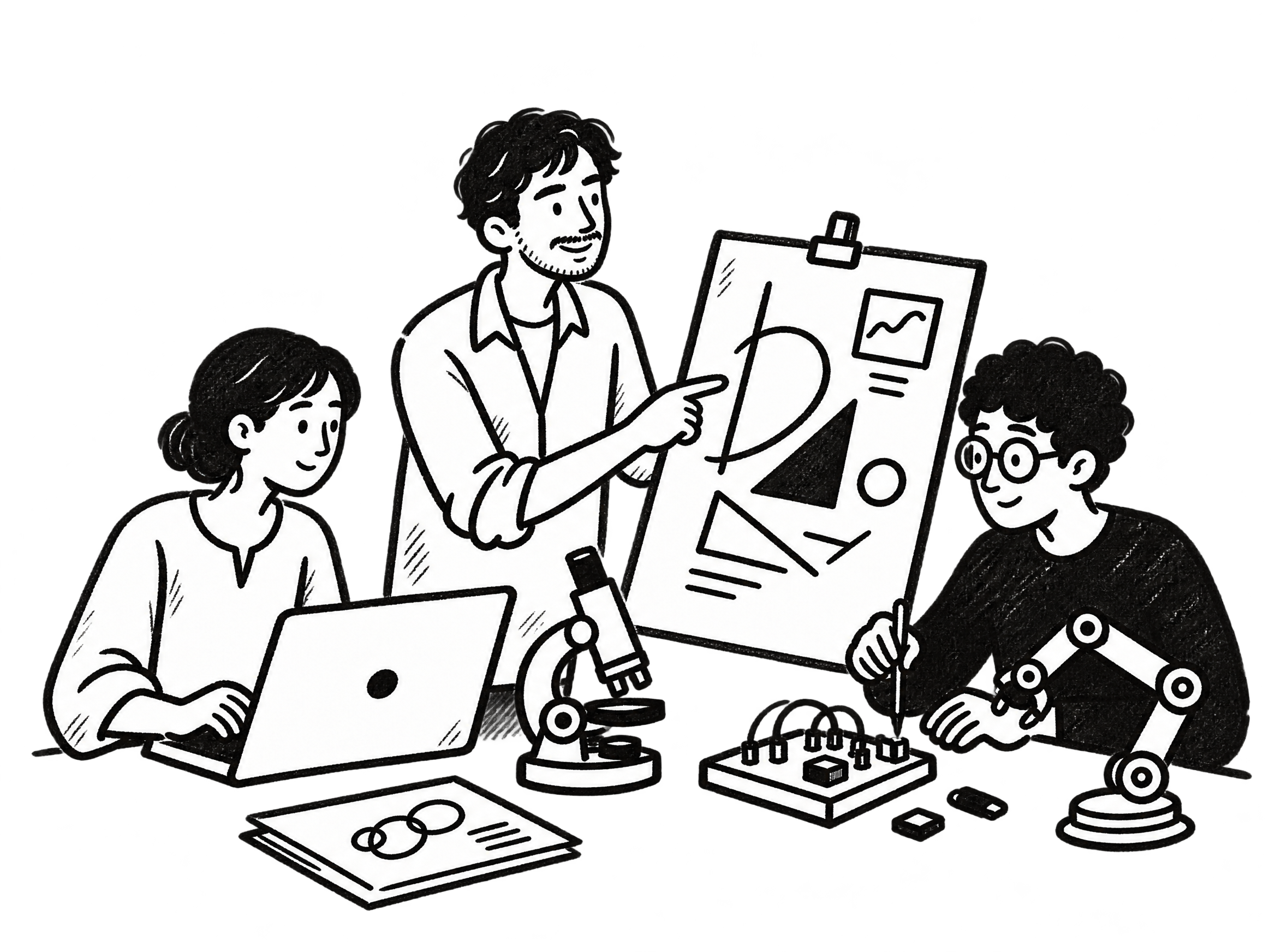 Irtiza combining creative direction and frontier research at a workbench